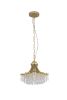 Clear And Gold Metal and Crystals Chandelier With Clear Shade