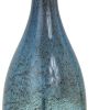 Set of Two 30" Blue Crystal And Glass Table Lamps With White Drum Shades