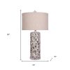 Set of Two 30" Silver Coastal Starfish Table Lamps With Beige Drum Shades