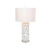 Set of Two 30" White Coastal Starfish Table Lamps With White Drum Shades