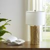 Set of Two 30" Gold USB Table Lamps With White Drum Shades
