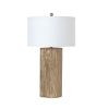 Set of Two 30" Gold USB Table Lamps With White Drum Shades