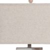Set of Two 28" Brown And White Coastal Sand Dollar USB Table Lamp With Tan Shade