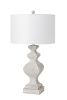 Set of Two 30" Distressed White Table Lamp USB With White Cone Shade