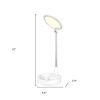 22" White Metal And Plastic Adjustable Portable Desk Lamp LED With Phone Clamp