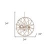 White And Gold Empire Six Light Metal and Beads Dimmable Chandelier