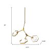Brass Unique Statement Three Light Metal and Glass Dimmable Chandelier With White Shades