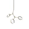 Champagne Unique Statement Three Light Metal and Glass Dimmable Chandelier With White Shades