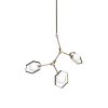 Champagne Unique Statement Three Light Metal and Glass Dimmable Chandelier With White Shades