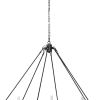 Black Candle Style Twelve Light Glass Dimmable Chandelier