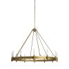 Gold And White Candle Style Twelve Light Glass Dimmable Chandelier