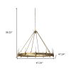 Gold And White Candle Style Twelve Light Glass Dimmable Chandelier