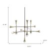Gold And Black Sputnik Multi Light Metal and Glass Dimmable Chandelier