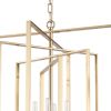 Antiqued Gold Geometric Four Light Metal Dimmable Chandelier