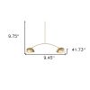 Brass Two Light Metal Dimmable Chandelier With White Shades