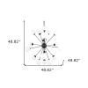 Black Eleven Light Frosted Metal and Glass Dimmable Chandelier With White Shades