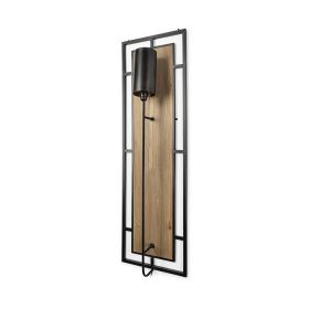 57" Black Metal Corner Wall Light