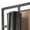 57" Black Metal Corner Wall Light