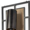 57" Black Metal Corner Wall Light