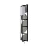47" Black Metal and Fabric Corner Wall Light