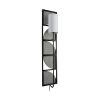 47" Black Metal and Fabric Corner Wall Light