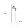 16" Brown Metal Corner Wall Light