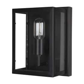 11" Black Metal Corner Wall Light