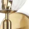 13" Gold Metal and Glass Corner Wall Light