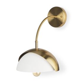 13" White Metal Corner Wall Light