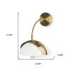 13" White Metal Corner Wall Light