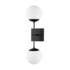 6" Black Metal and Glass Corner Wall Light
