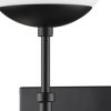 6" Black Metal and Glass Corner Wall Light