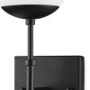 6" Black Metal and Glass Corner Wall Light