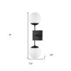 6" Black Metal and Glass Corner Wall Light