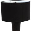 29" Distressed Black Solid Wood Urn Table Lamp With Black Drum Shade