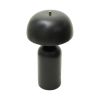 23" Distressed Black Ceramic Table Lamp With Black Drum Shade