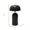 23" Distressed Black Ceramic Table Lamp With Black Drum Shade