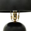 23" Distressed Black Ceramic Table Lamp With Black Drum Shade