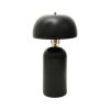 23" Distressed Black Ceramic Table Lamp With Black Drum Shade