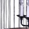 Black And Natural Wood and Metal Cylinder Six Light Dimmable Chandelier
