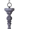 Gray Drum Distressed Galvanized Metal Dimmable Chandelier With Natural Shade