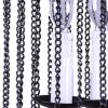 Black And Natural Wood and Metal Cylinder Three Light Dimmable Chandelier