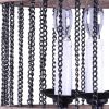 Black And Natural Wood and Metal Cylinder Three Light Dimmable Chandelier