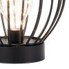 7" Black Battery Operated Round Bedside Lamp With Metal Cage Globe Shade