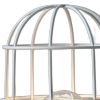 10" White Battery Operated Lamp With Cage Cylinder Shade