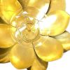 Set of Two 6" Gold Battery Operated Round Lamps With Lotus Flower Shades