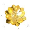 Set of Two 6" Gold Battery Operated Round Lamps With Lotus Flower Shades