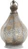 12" Gray Metal Novelty Bedside Lamp With Black Cone Shade