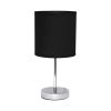 12" Black Metal Table Lamp LED With Black Drum Shade