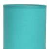 Set of Two 12" Silver Metal Table Lamp With Blue Drum Shade